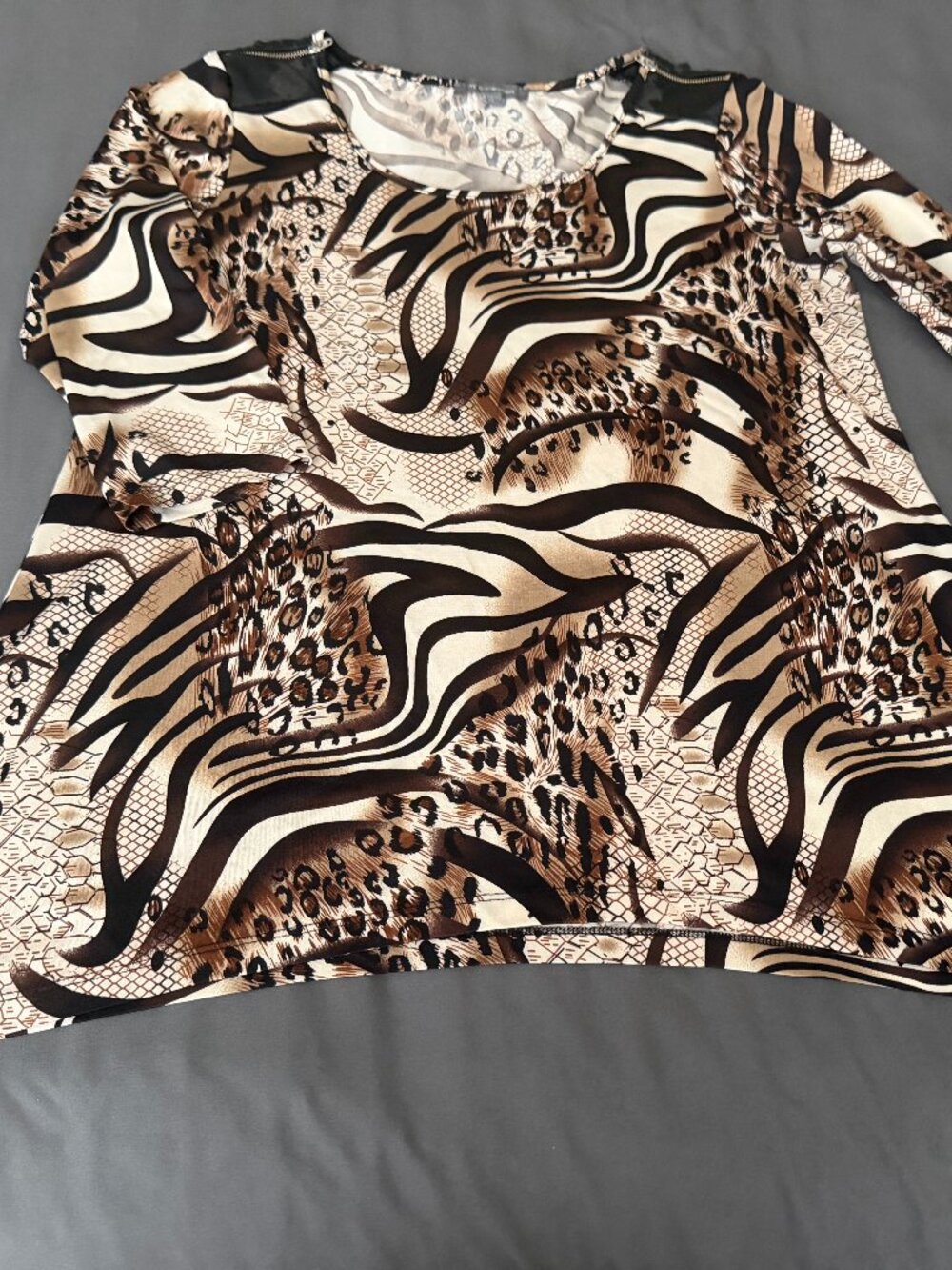 NY Collection Animal Print Tunic Top – Size L